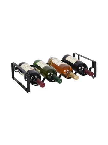 relaxdays Weinregal in Schwarz - (B)40 x (H)9,5 x (T)20 cm