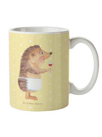 Mr. & Mrs. Panda Becher Igel Wein ohne Spruch in Gelb Pastell