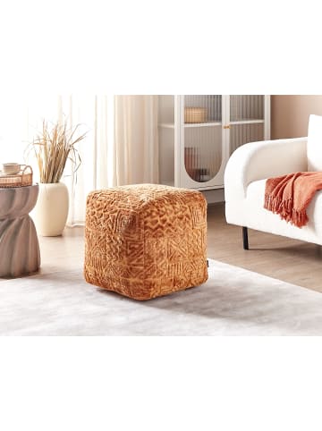 Beliani Pouf SANAWAN in Braun - (W) 50 x (H) 50 x (L) 50 cm