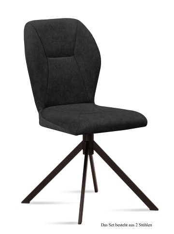 58 aufm Kessel ESSZIMMERSTUHL (2er-Set) Dusca 51x92x60 Schwarz/Anthrazit
