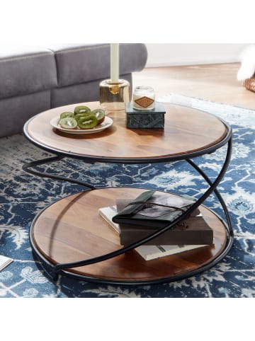 FineBuy Couchtisch in Braun / Sheesham / 58x58x35