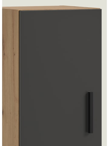 Inn.Furn Stauraumschrank in grau und Artisan Eiche 65 cm, Mehrzweckschrank 4-türig