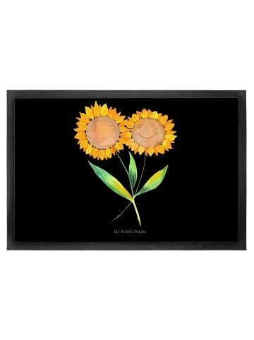 Mr. & Mrs. Panda Schmutzfangteppich Blume Sonnenblume ohne Spruch in Schwarz