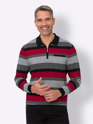 Sieh an! Sweatshirt in schwarz-rot-geringelt