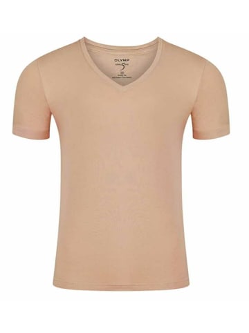 OLYMP  Rundhals T-Shirt für Herren in mittel-braun