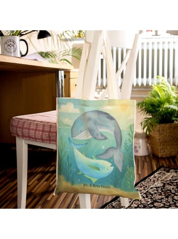 Mr. & Mrs. Panda Umhängetasche Walfisch Thunfisch Design ohne Sp... in Weiß