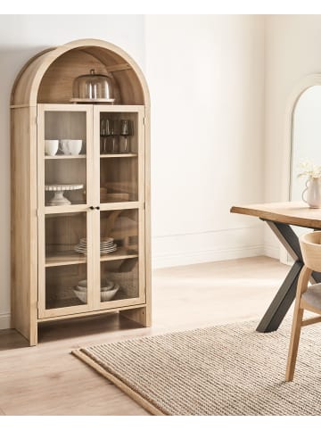 Beliani Vitrine GLENWOOD in Braun - (W) 79 x (H) 178 x (L) 40 cm