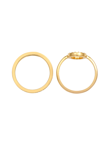 Elli Ring 925 Sterling Silber Kreis, Ring Set in Gold