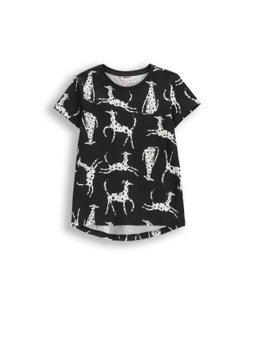 MOKIDA Baumwoll-T-Shirt mit kurzen Ärmeln in schwarz