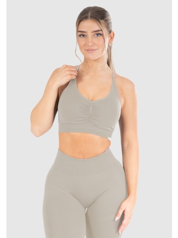 SMILODOX Sport BH Solid Scrunch in Taupe