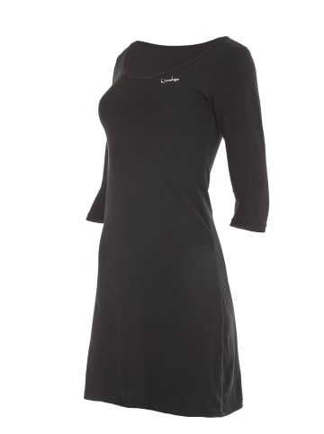 Winshape 3/4-Arm-A-Linien-Minikleid WK2 in schwarz