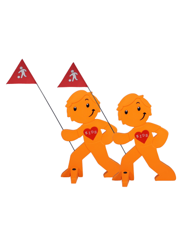 StreetBuddy StreetBuddy  Warnfigur für Kindersicherheit in Orange, 2-er Pack