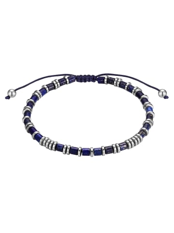 True Rebels Armband aus Edelstahl mit Lapislazuli in silber