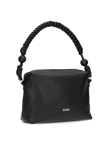 Zwei Perla PE60 - Schultertasche 27 cm (off-white) in schwarz