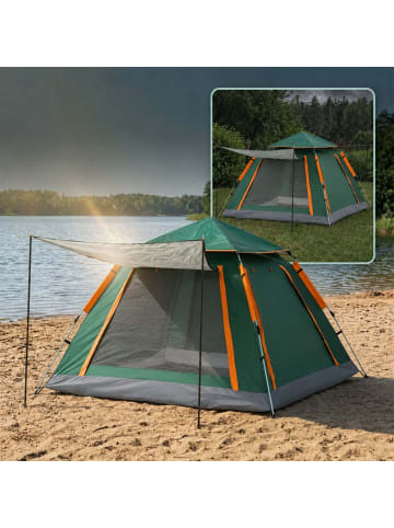 relaxdays Campingzelt in Dunkelgrün – (B)240 x (H)155 x (T)240 cm