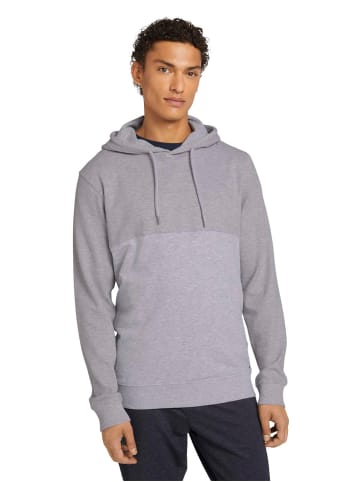TOM TAILOR Denim Sweatshirt Structure Hoody in Grau