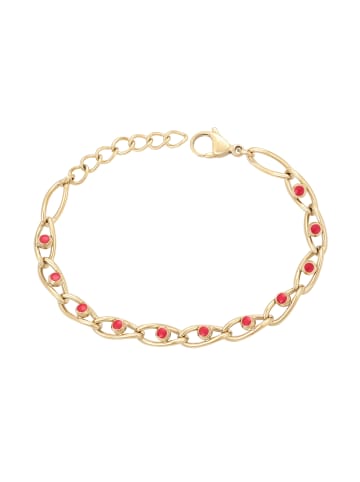 faina Women Cable Chain Link Bracelet in Gold Rose Pink