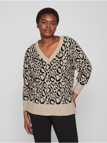 Vila Strickpullover Leo Animal Sweater VIRIL in Braun