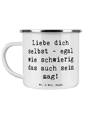 Mr. & Mrs. Panda Kaffeebecher Spruch Selbstakzeptanz Liebe mit S... in Weiß