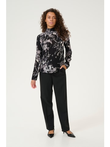 Kaffe Bluse langarm KAamber Regular fit in Black/White Painted Flower
