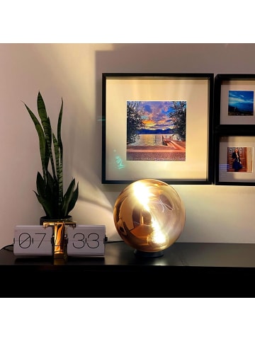 s.LUCE Glaskugel Tischleuchte Progress in Kupfer