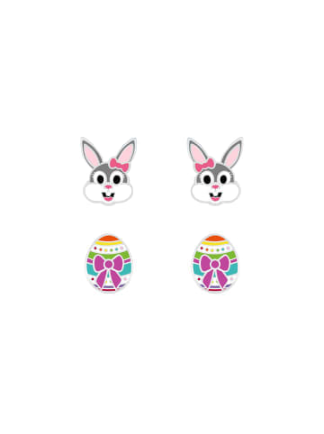 Alexander York Ohrstecker-Set HASE und EI in 925 Sterling Silber