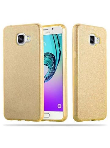 cadorabo Hülle für Samsung Galaxy A3 2016 Glitzer Design in STERNENSTAUB GOLD