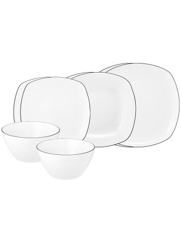 Seltmann Weiden 8er Set Einsteiger-Set Lido Black Line weiß in weiß