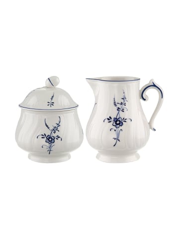 Villeroy & Boch 2er Set Milch- und Zucker-Set Vieux Luxembourg weiß-blau in weiß-blau