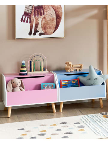 Beliani Sideboard CASPER in Rosa/Weiß/Braun - (W) 60 x (H) 43 x (L) 41 cm