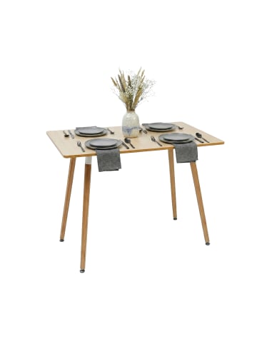 relaxdays Esstisch in Natur - (B)110 x (H)75 x (T)70 cm