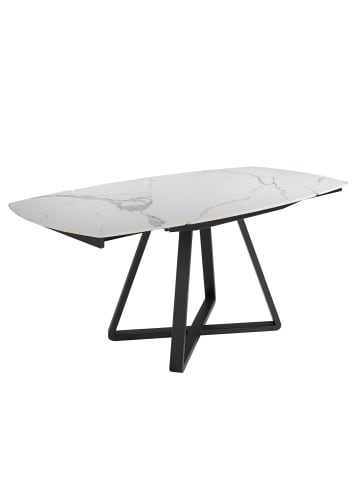 Angel Cerdá Ausziehbarer Esstisch 1096 in Schwarz/Weiß – Ø120 x (H)77 cm