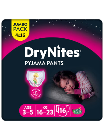 DryNites Windeln Windelhosen Mädchen 3-5 J. (16-23kg) Monatspack 64 Stk