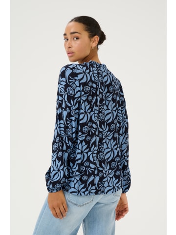 Kaffe Bluse langarm KAellen Regular fit in Blue Flower Leaf Print