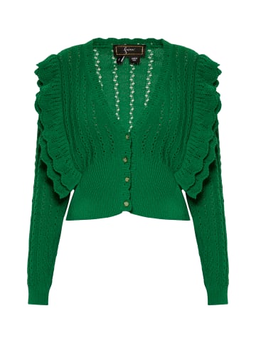 faina Damen Cardigan in Waldgrün