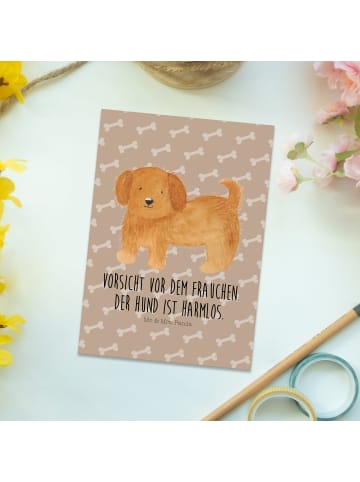 Mr. & Mrs. Panda Postkarte Hund Flauschig mit Spruch in Hundeglück