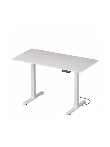 relaxdays Höhenverstellbarer Schreibtisch in Weiß - (B)120 x (H)120 x (T)60 cm