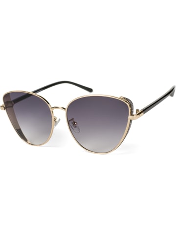 styleBREAKER Cateye Sonnenbrille in Gold / Grau Verlauf