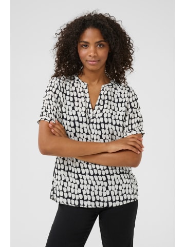 Kaffe Kurzarm-Bluse KAsally Regular fit in Black_Sand Graphic Dot