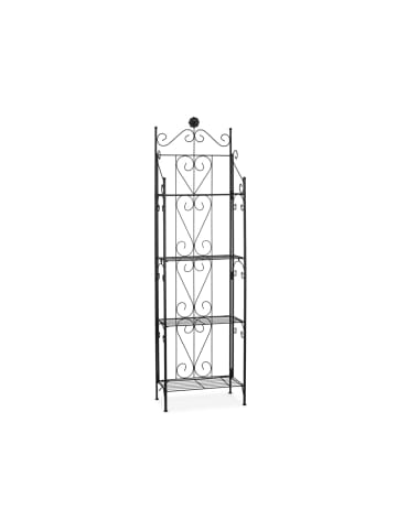 relaxdays Blumenregal in Schwarz - (B)44 x (H)157 x (T)24 cm