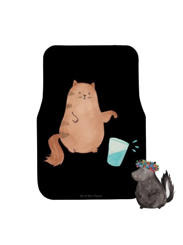 Mr. & Mrs. Panda Auto Teppich Katze Wasserglas ohne Spruch in Schwarz