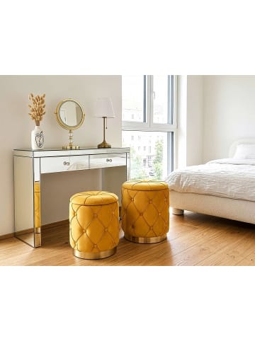 2er-Set Pouf PUEBLO in Gelb/Gold