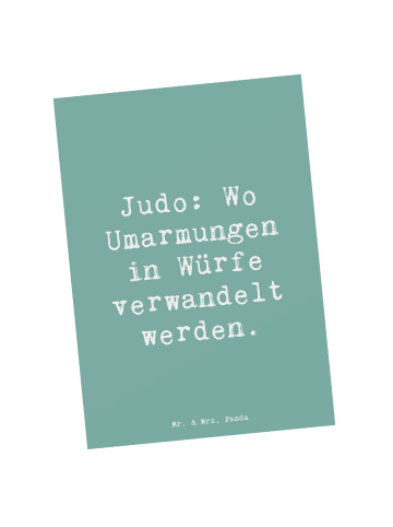 Mr. & Mrs. Panda Grußkarte Spruch Judo Umarmungen mit Spruch in Meeresbrise