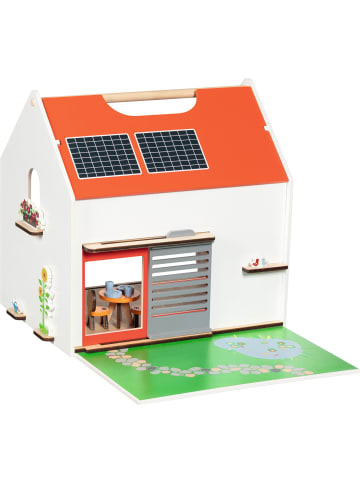 Goki Tragbares Puppenhaus Eco House, mit Zubehör - ab 3 Jahren