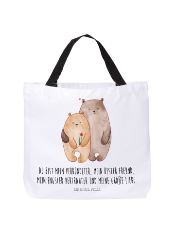 Mr. & Mrs. Panda Shopper Tasche Bären Liebe mit Spruch in Weiß