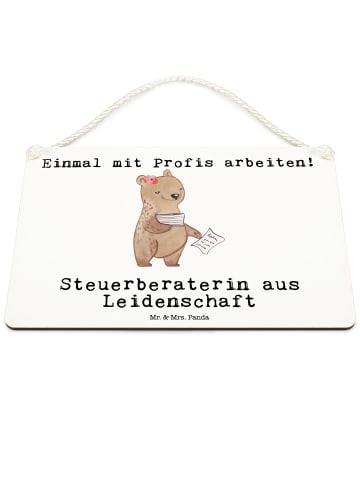 Mr. & Mrs. Panda Schild Steuerberaterin Leidenschaft mit Spruch in Weiß