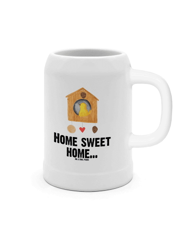 Mr. & Mrs. Panda Krug Vogelhaus Home mit Spruch in Weiß