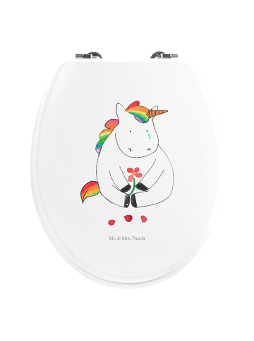 Mr. & Mrs. Panda klo deckel Einhorn Traurig ohne Spruch in Weiß