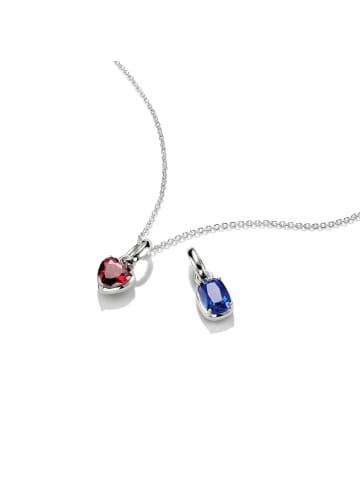 Thomas Sabo Charm-Anhänger Herz Geburtsstein Juli Connect in silberfarben, dunkelrot