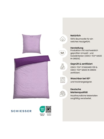 Schiesser Renforcé Bettwäscheset Doubleface in Lila